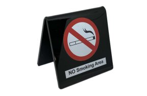 TABLE SIGN ''NO SMOKING AREA'' BLACK SET/3pcs